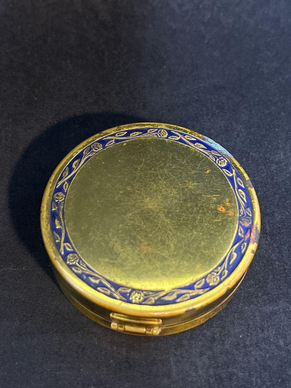 Vintage Blue Rose Lancherer Perfumer Compact (3963)