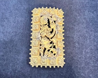 boucle de ceinture florale vintage victorienne dorée (3445 1 & 2)
