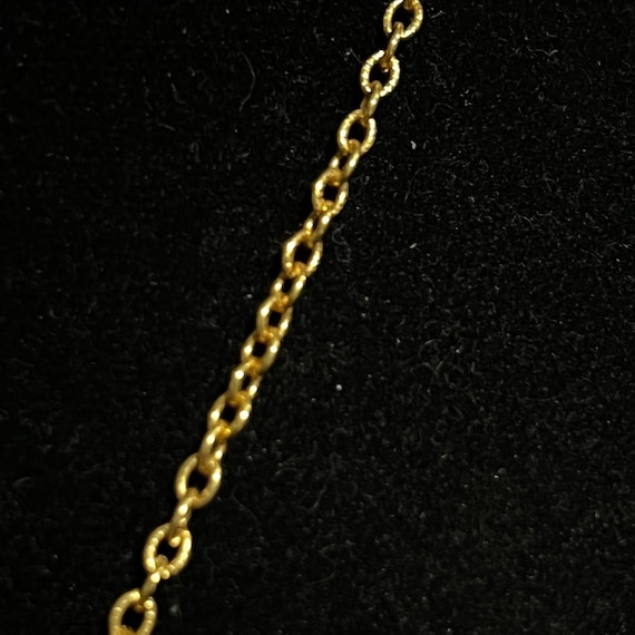 Vintage Gold Tone Cable Chain Necklace With Purpl… - image 4
