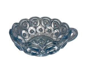 Vintage Ice Blue Moon & Stars Relish Finger Bowl 5 1/2”