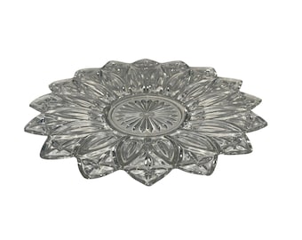 Vintage Federal Glass Petal helderglazen sandwichplaat