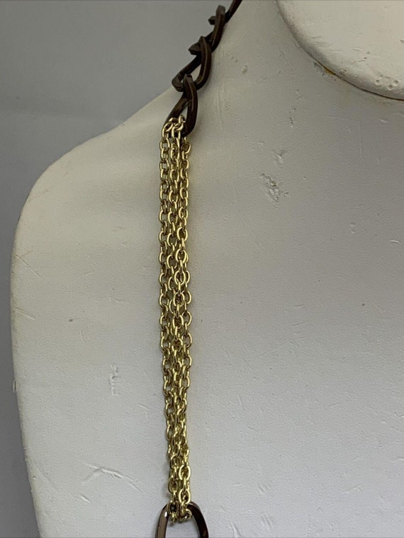Vintage Daisy Fuentes 2 Tone Chunky Chain Necklac… - image 2