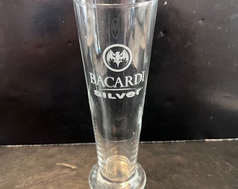 Vintage Footed Bacardi Silver Glass