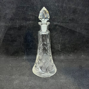 Vintage Cut Glass Elegance Floral Perfume Bottle