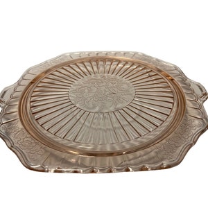 ヴィンテージ アンカーホッキング メイフェア ピンク 脚付きケーキスタンド