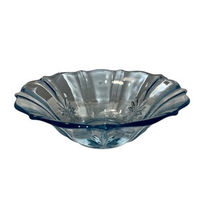 Vintage Fostoria Baroque Blue Glass Flared Bowl 11&quot;