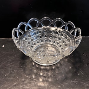 Vintage Imperial Glass Clear Open Lace Bowl