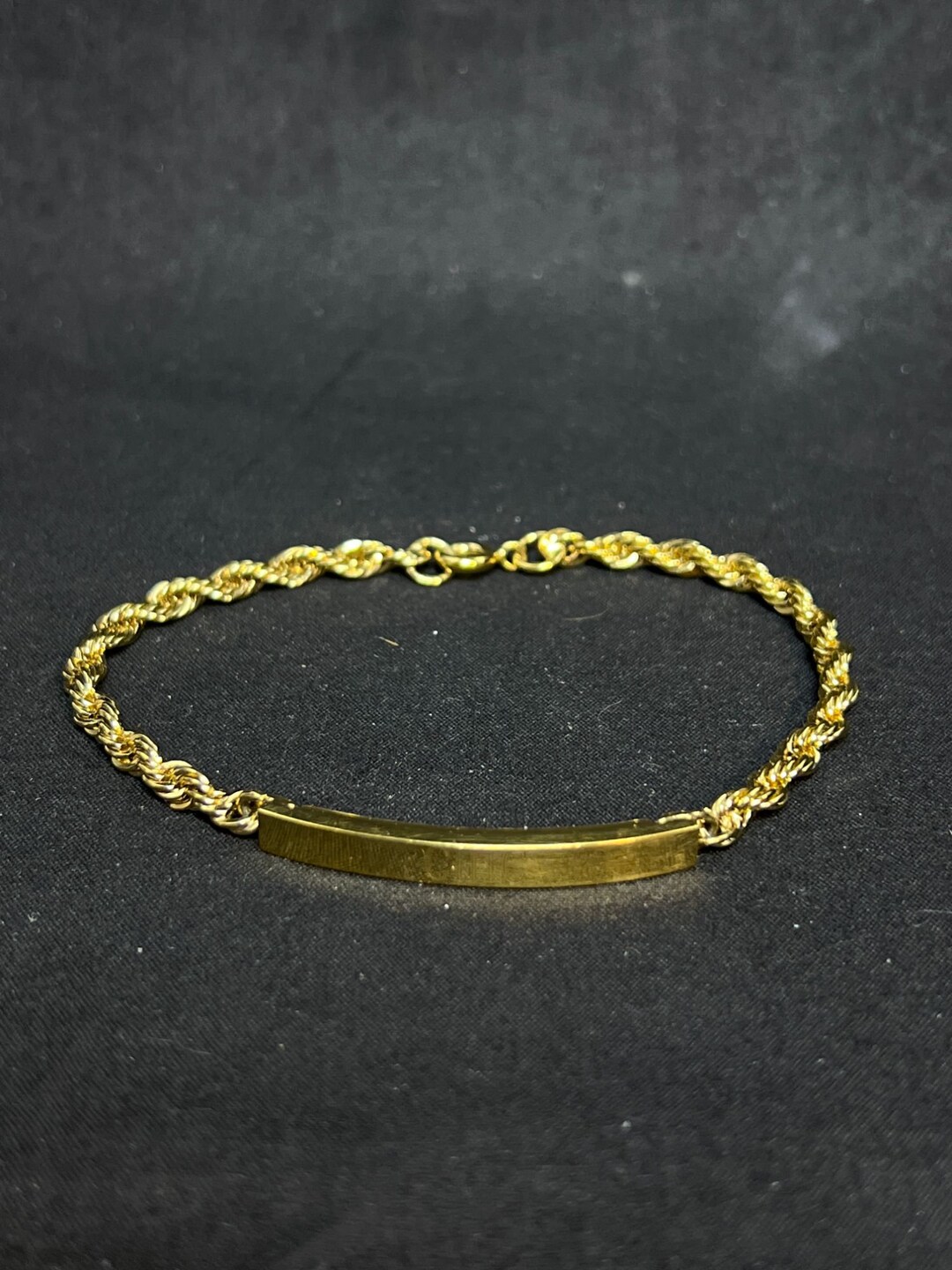 Speidel USA Gold Tone Rope Chain Identity Bracelet Etsy