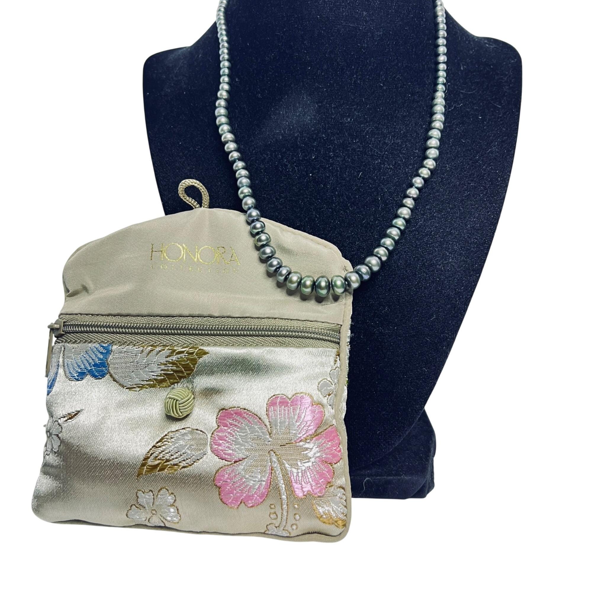 Honora グラデーショングリーン淡水パールチョーカーネックレス (6035 