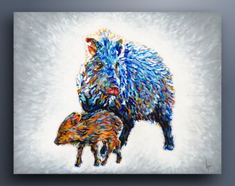 Javelina 30" Print Canvas and Made to Order Original, Artwork, Wall Art, Wall Decor, Home Decor, Modern Art by Chad Fiori