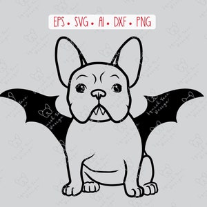 French Bulldog, Frenchie, Bat, Bulldog, Halloween, Wings, Fangs, Crafts, Clipart, Cricut, svg, eps, ai, dxf, png, digital, INSTANT DOWNLOAD