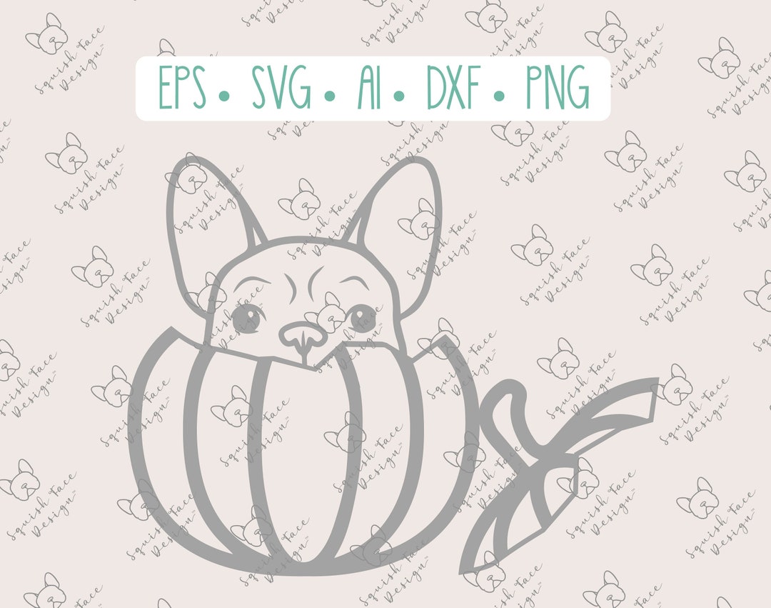 French Bulldog, Pumpkin, Frenchie Head, Halloween, Fall Craft, Clipart