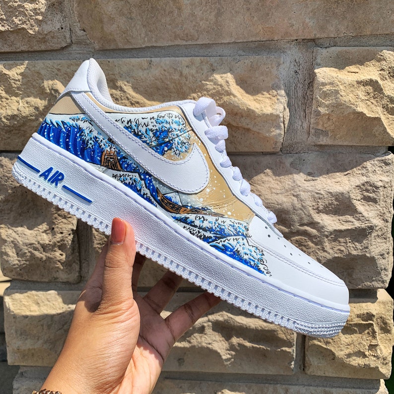 Nike AF1s Custom Shoes The Great Wave off Kanagawa Etsy