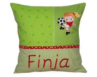 Cuddly pillow with a soccer player and your desired name