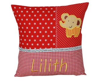 Cuddly pillow with elephant and desired name