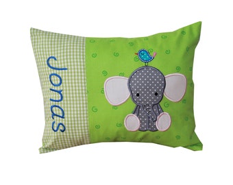 Cuddly pillow with elephant and desired name