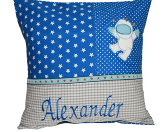 Cuddly pillow with astronaut and desired name