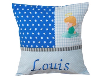 Cuddly pillow with angels and desired names