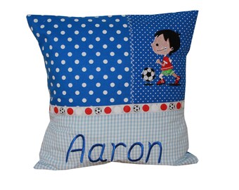 Cuddly pillow with football player and desired name