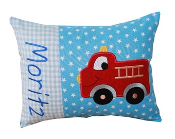 Cuddly pillow with fire brigade and desired name