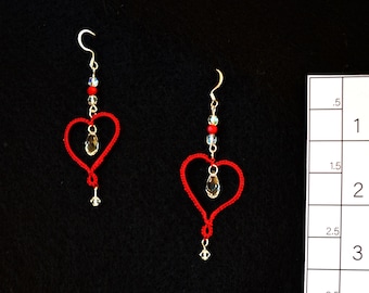 Valentine Day Red Heart Earing