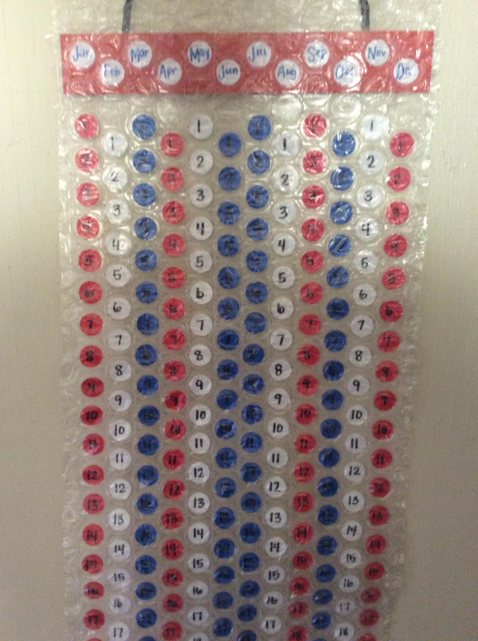 Bubble Wrap Calendar Homemade Calendar Bubble Wrap Etsy