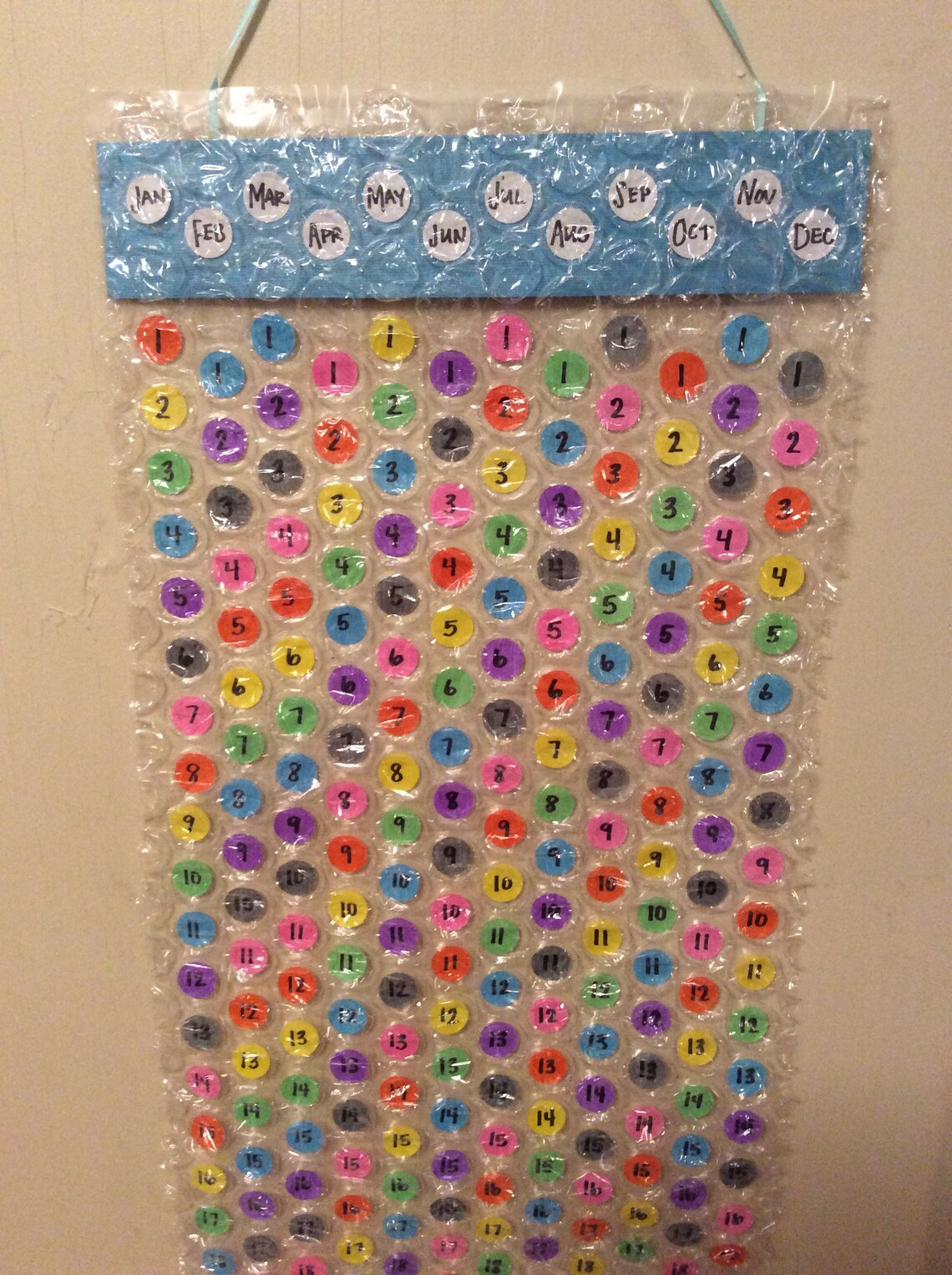 Bubble Wrap Calendar Homemade Calendar Bubble Wrap Etsy