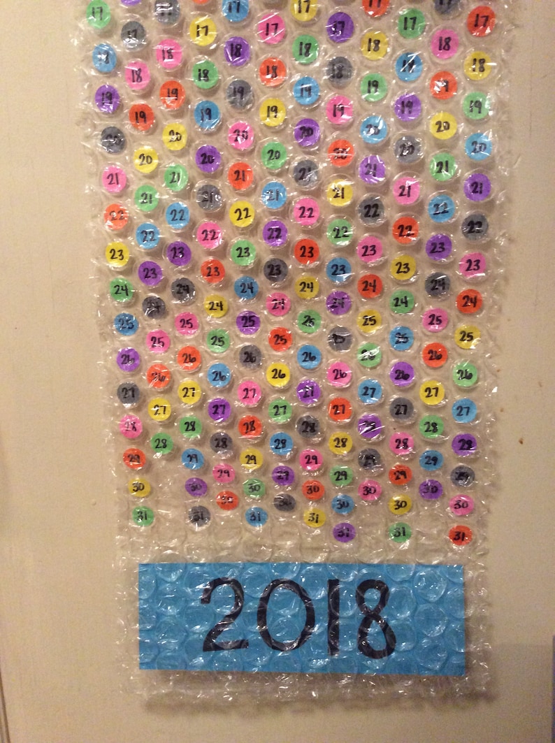 Bubble Wrap Calendar Homemade Calendar Bubble Wrap Etsy