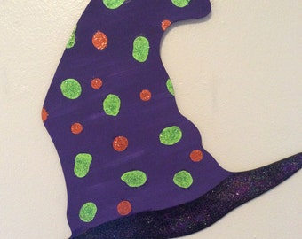 Witch Hat Door Hanger; Hand Painted Door Hanger; Halloween; Witch's Hat; Trick-or-Treat; Halloween Decor; Fall Decoration; Holiday Decor