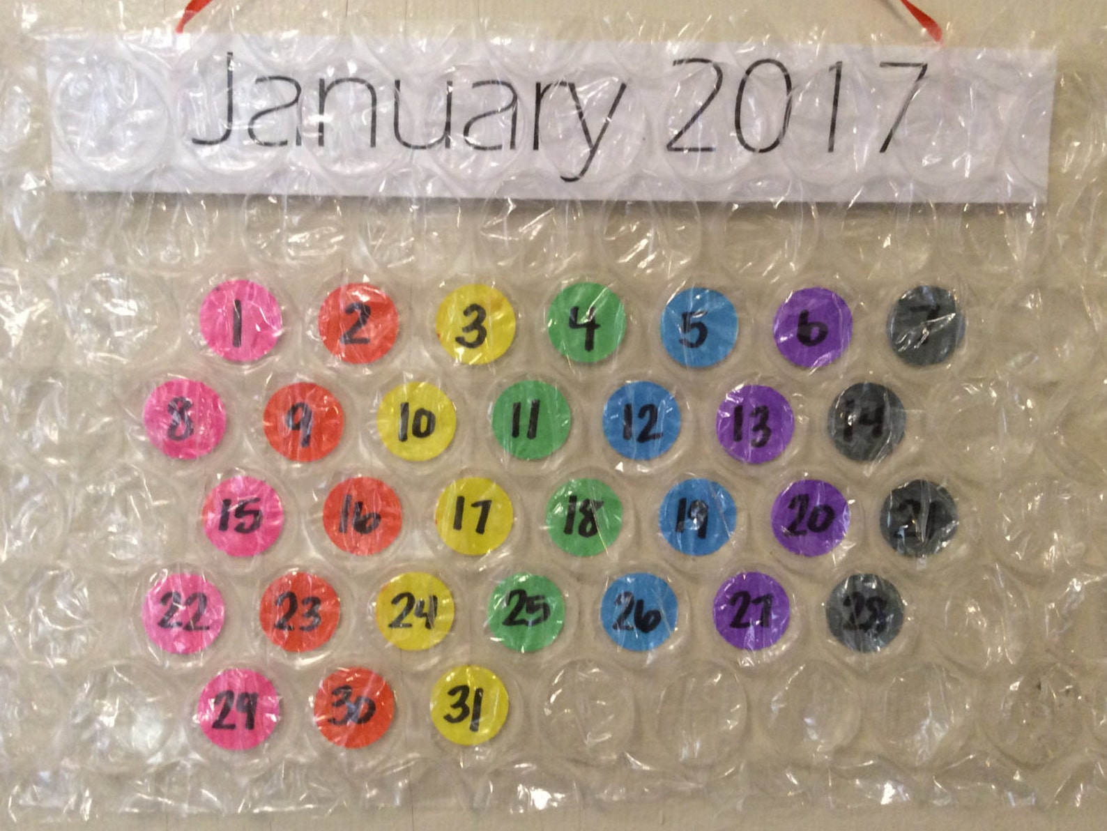 Bubble Wrap Calendar Homemade Calendar Bubble Wrap Etsy