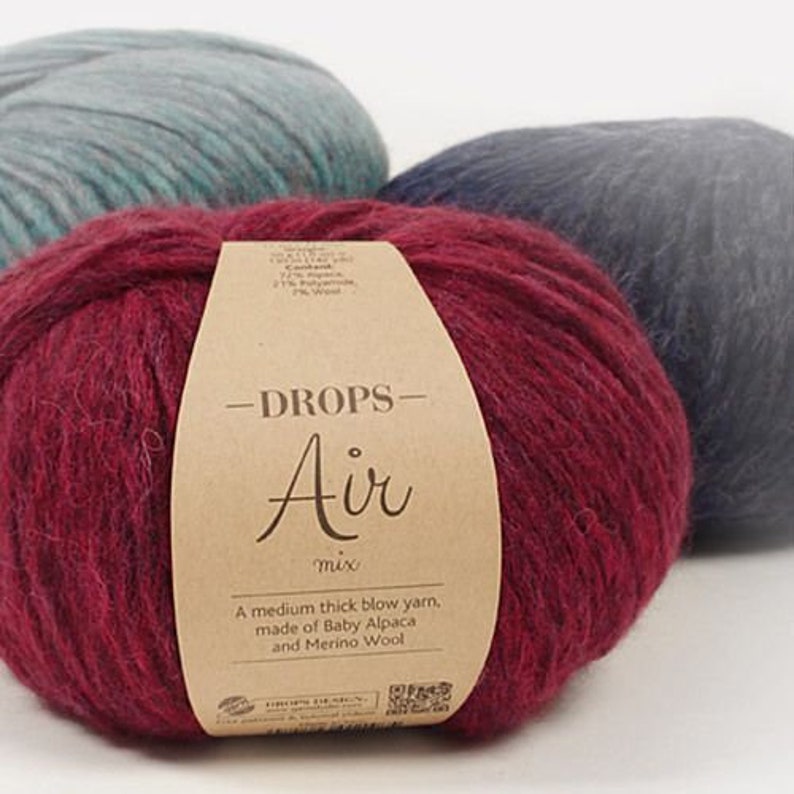 Drops Air yarn color 07 Ruby Red Alpaca wool blend yarn for Etsy