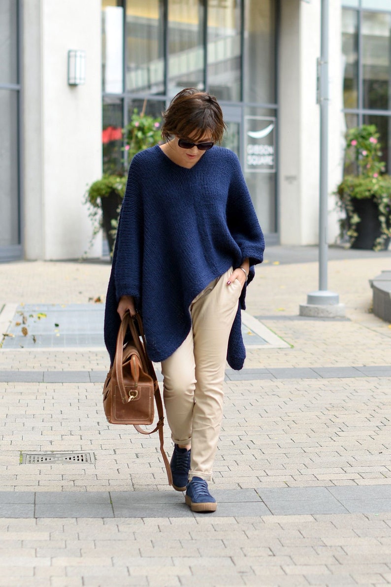 Poncho cape handmade in alpaca wool