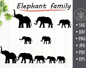 Download Elephant Family Svg Etsy