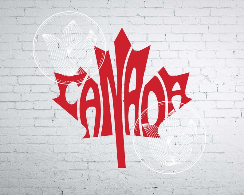 Canada Word Art Svg Dxf Eps Png Jpg Tshirt Typography Etsy