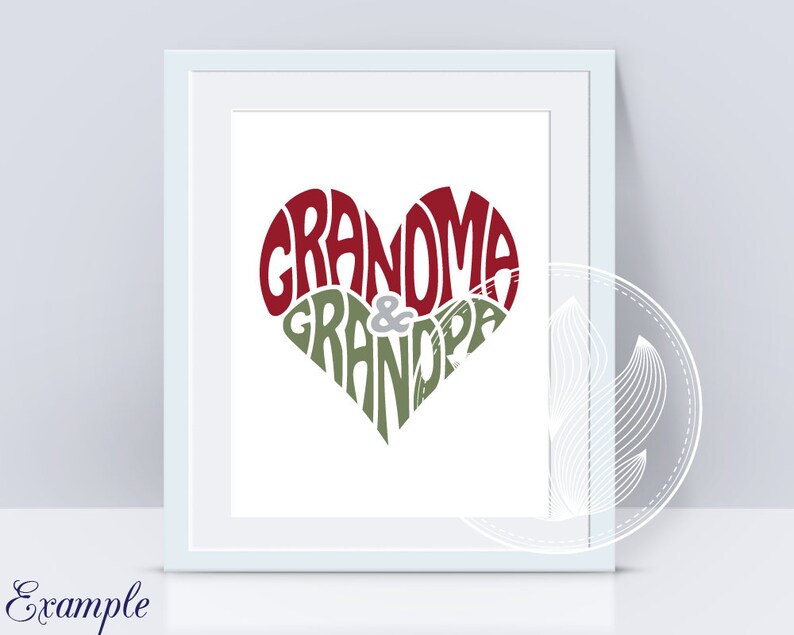 Grandma & Grandpa Word Art Grandma Grandpa Svg Dxf Eps Png Etsy