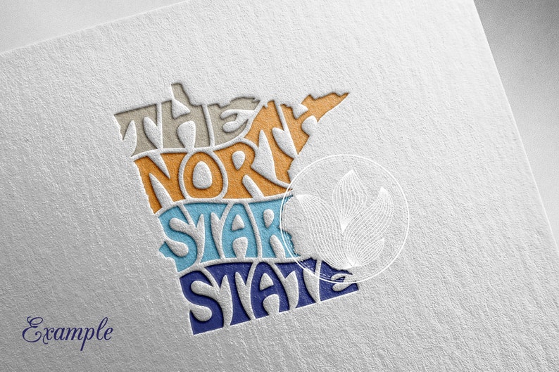 The North Star State word Art Minnesota Svg Dxf Eps Png Jpg Etsy