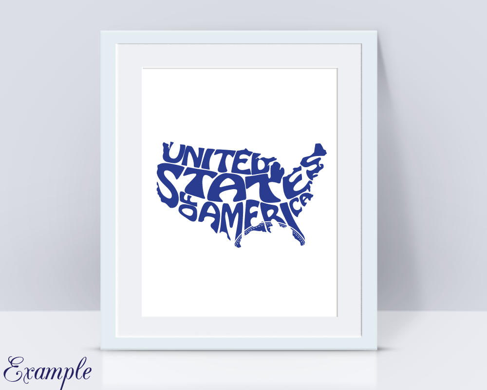 United States of America Word Art USA Svg Dxf Eps Png Jpg Etsy