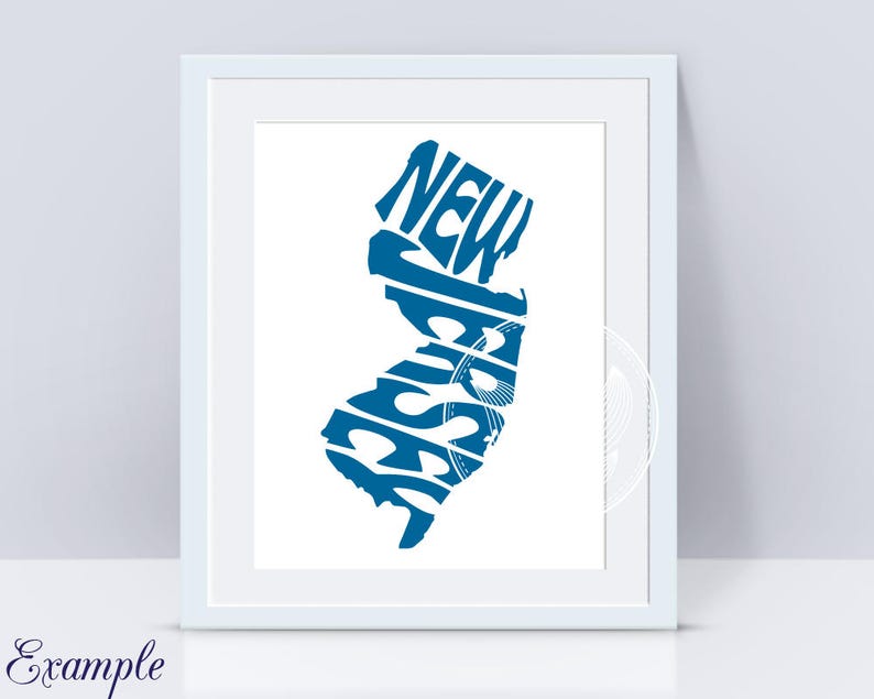 New Jersey wall decor New Jersey word in map shape New Jersey logo design New Jersey Word Art New Jersey Svg Dxf Eps Png Jpg
