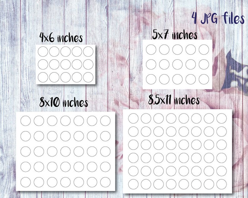 1 Inch Circle Page Template PNG Bottle Cap Template PSD Etsy