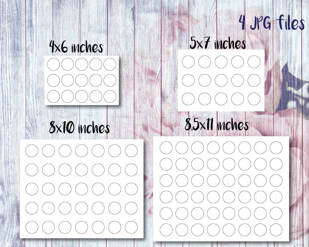 1 Inch Circle Page Template PNG Bottle Cap Template PSD Etsy Canada
