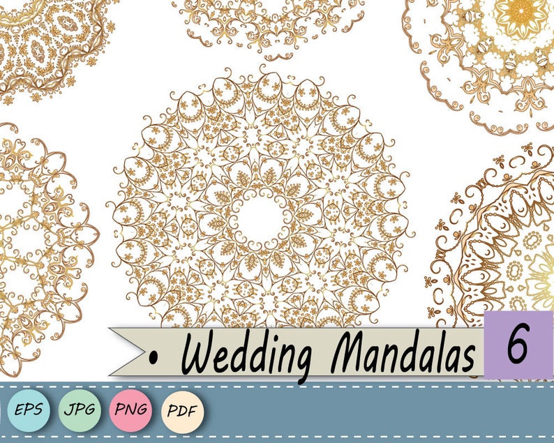 Download Wedding Mandala clipart Mandala Vector Mandala PNG Card | Etsy