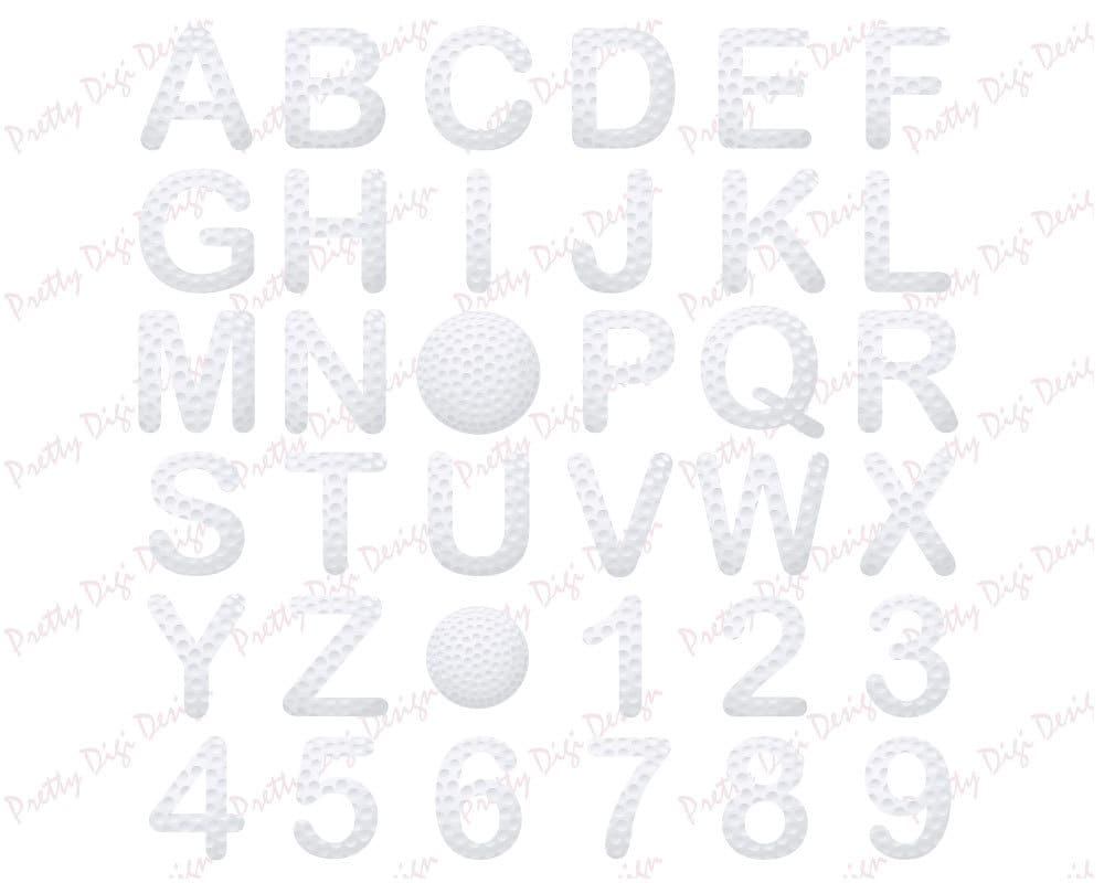 Golf Letters and Numbers Golf Clip Art Golf Embellishment Etsy UK