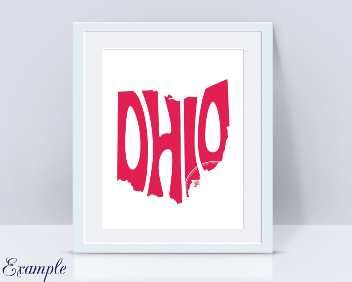 Ohio Word Art Svg Dxf Eps Png Jpg Tshirt Typography Overlay Etsy