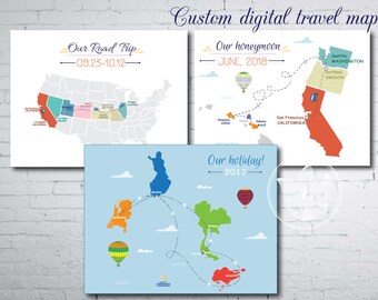 Custom Road Trip Map | Etsy