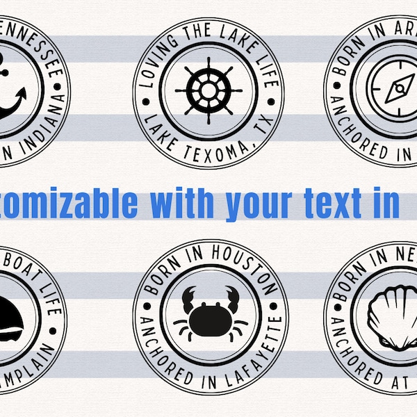 6 Personalized Nautical Logos with your words in Canva