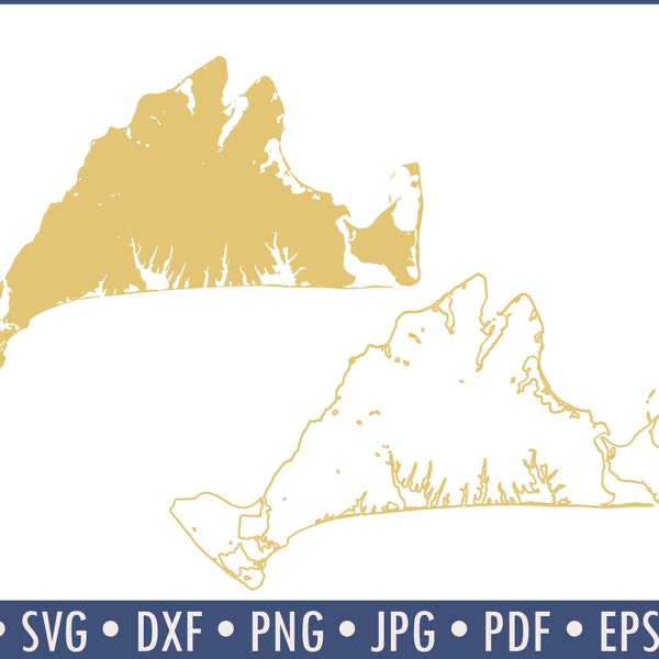 Martha's Vineyard Island Outline Cut file