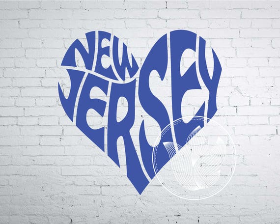 New Jersey wall decor New Jersey word in map shape New Jersey logo design New Jersey Word Art New Jersey Svg Dxf Eps Png Jpg