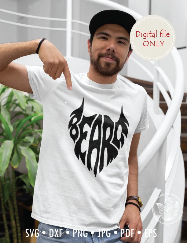 Download Beard Word Art Svg Dxf Eps Png Jpg T Shirt Typography Overlay Etsy