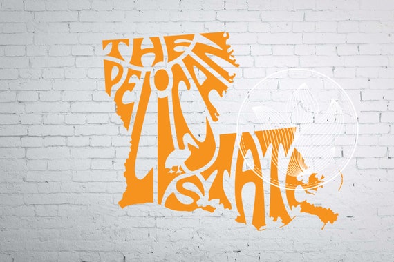 Download The Pelican State Word Art Louisiana Svg Dxf Eps Png Jpg Cut Etsy
