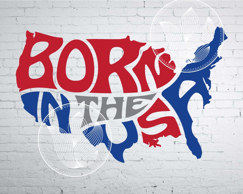 Born in the USA Word Art in Map Shape Svg Dxf Eps Png Jpg Etsy
